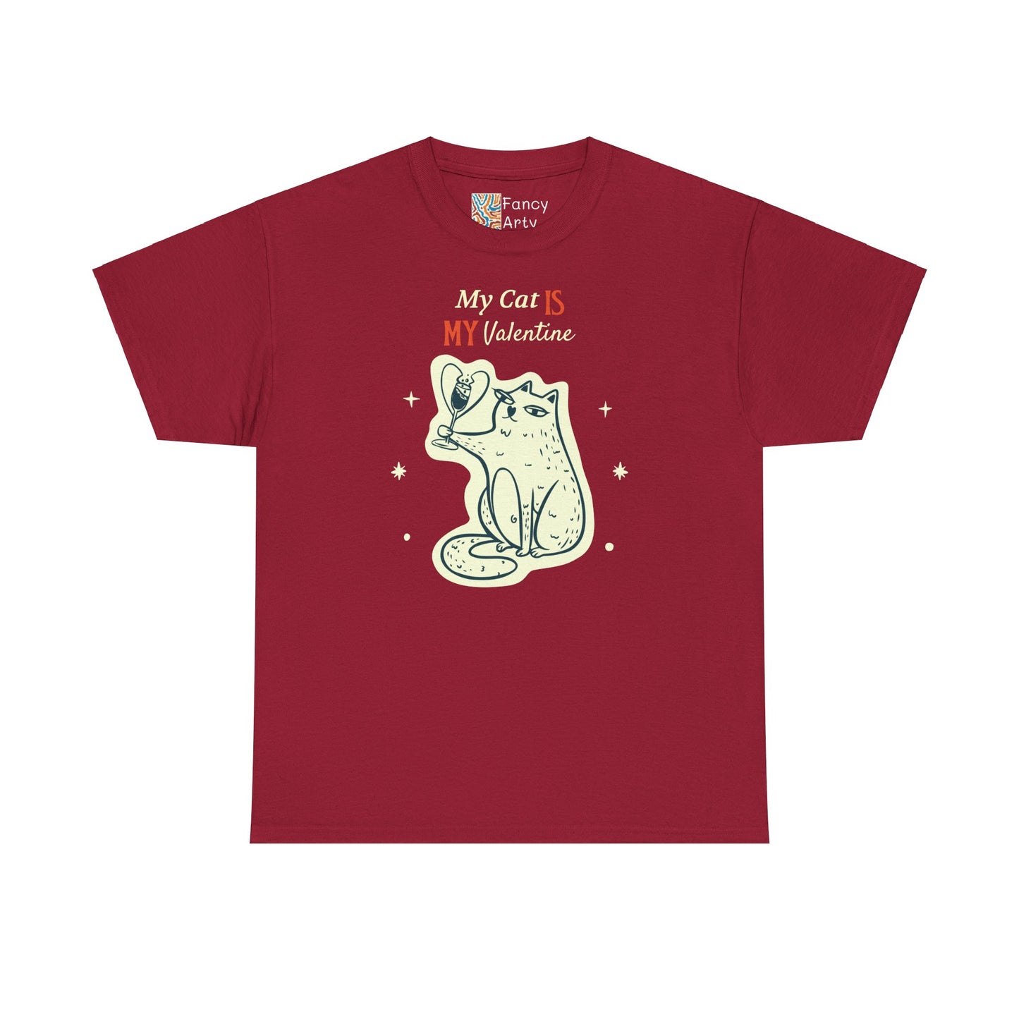 Cat Lover Tee - My Cat is My Valentine Design