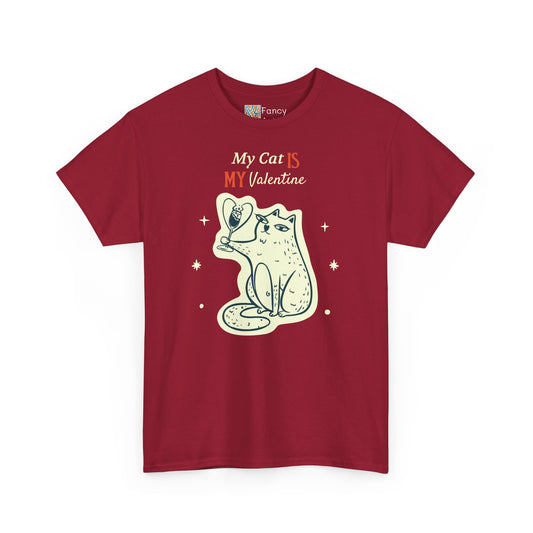 Cat Lover Tee - My Cat is My Valentine Design