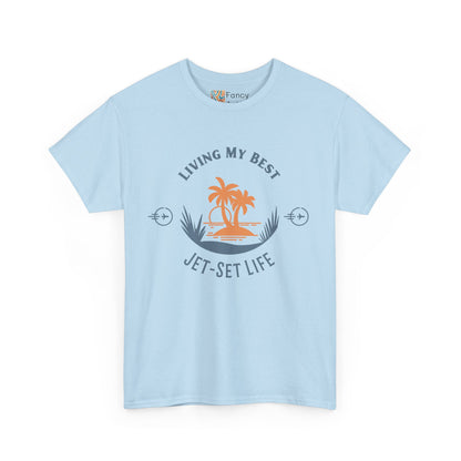 Jet-Set Life Unisex Tee - Living My Best, Great Travel Gift for Men and Women
