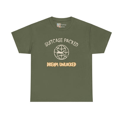 Suitcase Packed Dreams Unlocked World Travel Tee