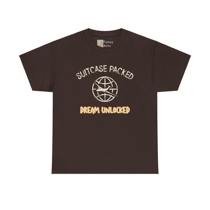 Suitcase Packed Dreams Unlocked World Travel Tee
