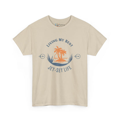 Jet-Set Life Unisex Tee - Living My Best, Great Travel Gift for Men and Women